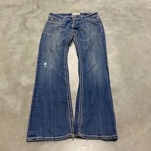 Vigoss Collection Womens Size 9 Bootcut Jeans Embellished Pockets Medium Wash